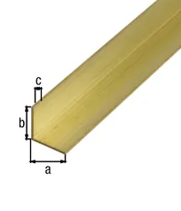 Messing L-lijn 5x5x0,5mm