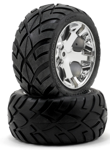 Wheel & tire 2,8 inch achter zwart chroom (2 stuks in verpakking) 